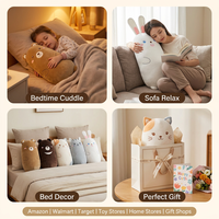 Coussin en peluche personnalisé, écologique et portable, en forme d'animal (ours, chat, hamster, lapin), long et doux, pour enfant, idéal pour l'heure du coucher