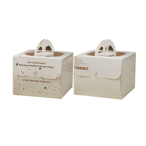Venta caliente elegante caja de pastel con logotipo personalizado con ventana <span class=keywords><strong>para</strong></span> pasteles y embalaje de pastel en relieve impresión Sushi uso - Product Image 5