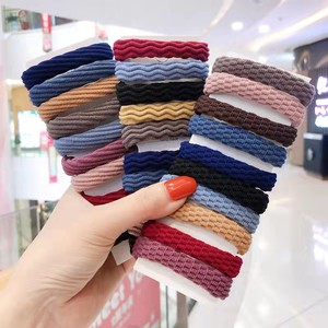 Coletero con Forma de Toalla, Colores Variados, Alta Elasticidad, Tejido de Punto, Accesorio Casual para el Cabello, 100 Unidades por Paquete - Product Image 3