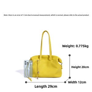 Sac fourre-tout en cuir véritable pour femme, personnalisé OEM/ODM, design coréen haut de gamme 2026, grande capacité, sac à bandoulière et sac à main - Product Image 5