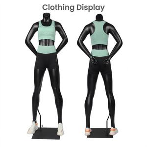 Maniquí Deportivo de Fibra de Vidrio, Modelo de Cuerpo Completo Masculino/Femenino, Color Negro, para Exhibición en Vitrinas, Estilo Europeo - Product Image 4