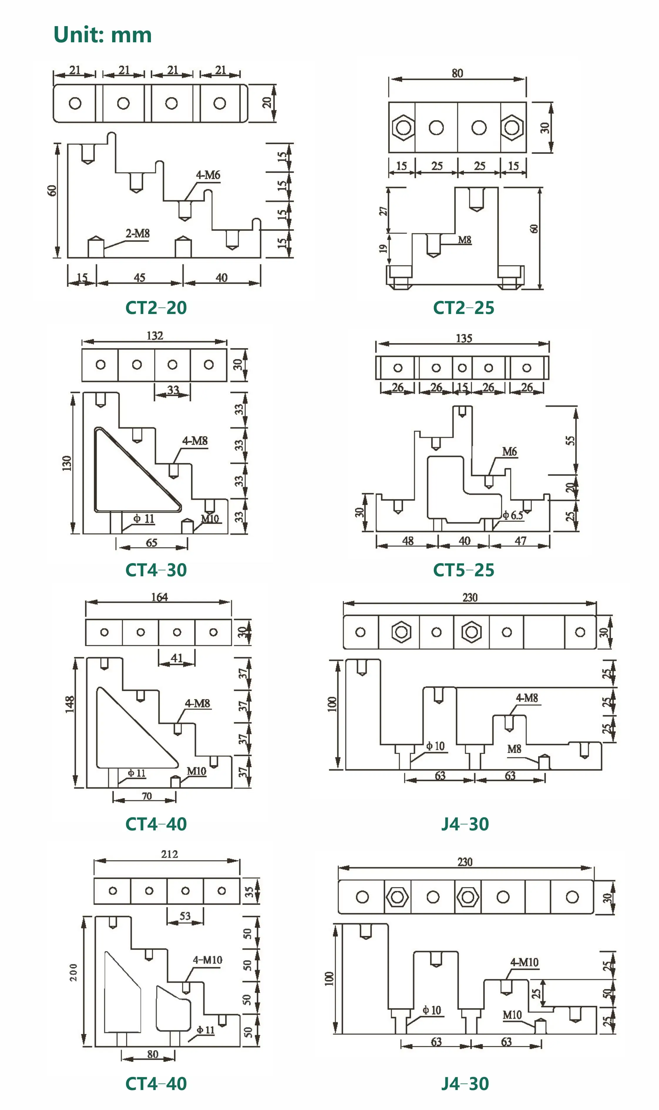 Busbar cách điện CT loạt dính liền đôi cách điện kết nối cách điện SMC SMD