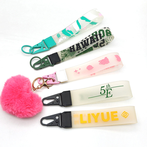 YYX Customize Tactical Different Color Pvc Soft Rubber Wristlet Key Chain Short Lanyard Carabiner Keychain for Backpack