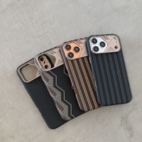 Casing Ponsel Magnetik Serat Karbon Asli untuk iPhone 18 17 16 15 Pro Max dengan Tekstur Garis Burung Seagull