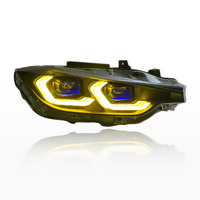 SJC Auto parte accesorios faros adecuados para BMW Serie 3 F30 F35 12-18 actualización a blanco + amarillo DRL LED faro montaje