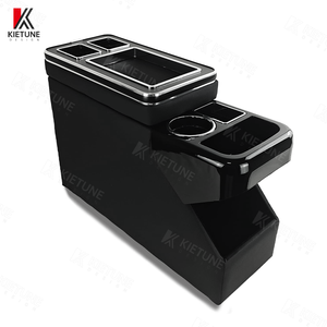 กล่องวางแขนในรถยนต์สีดำพร้อมที่วางแก้ว สำหรับรถยนต์ V.W Transporter <span class=keywords><strong>Multivan</strong></span> <span class=keywords><strong>T5</strong></span> T6 คอนโซลกลางรถยนต์ ที่วางแขน ปี 2003-2020 - Product Image 2