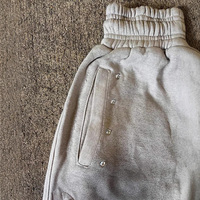 Ensemble de survêtement personnalisé en coton épais 450 g/m² pour homme, style streetwear, sweat-shirt délavé à l'acide, ensemble de survêtement à capuche zippé