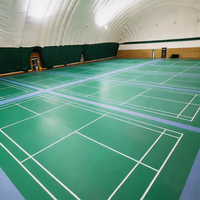 Sol de terrain de badminton intérieur en vinyle PVC Long Jiao, surface rugueuse amovible, épaisseur 5 mm, écologique, absorption des chocs, antidérapant