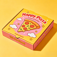 Plateau à pizza jetable en papier sulfurisé avec motifs mignons, boîte à pizza pour fêtes d'enfants, collations à emporter, vente en gros