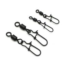 Konektor Swivel Pancing Ikan Mas dengan Snap Berkualitas Warna Hitam Doff, Perlengkapan Pancing Ikan Mas Ronnie Rig