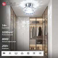 Lustre de plafond LED en cristal, lampe suspendue, design contemporain rond, éclairage pour petite chambre, décoration intérieure
