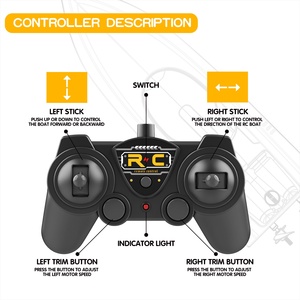 2.4GHz High Speed RC Boat <b>Remote</b> <b>Control</b> Speed Boat with Rechargeable Battery Waterproof Outdoor Toy for Kids - Product Image 6