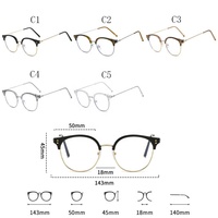 Classique nouvelle mode demi-cadre photochromique Anti bleu métal ovale lunettes couleur changeante plat miroir diamant visage forme Match