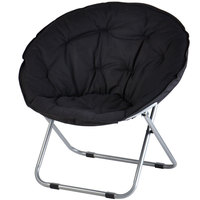 Chaise lune pliable, grande chaise soucoupe UFO avec cadre métallique pliable - Siège pliable en forme de plat moelleux pour la maison, le bureau, la chambre, le jardin