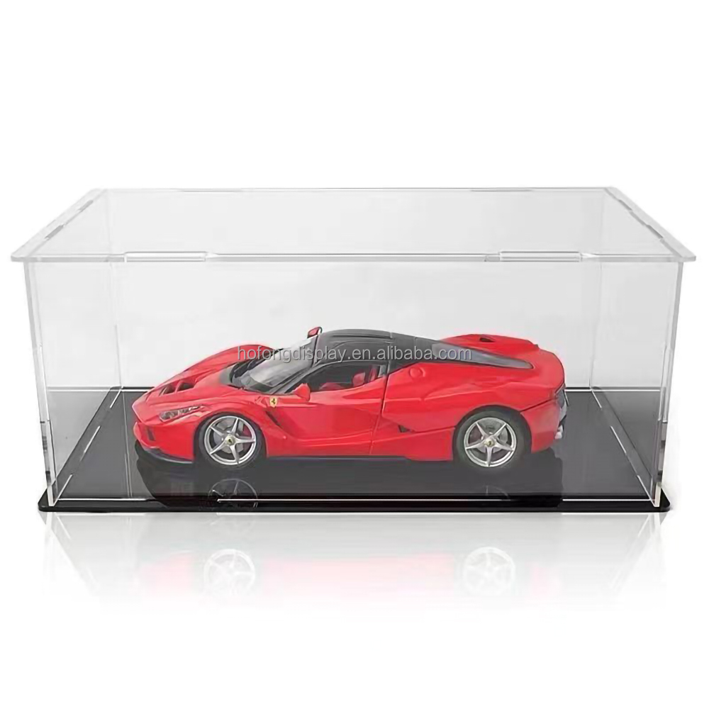 1:18-base noire supérieure claire-taille intérieure du boîtier: 30*20*15cm