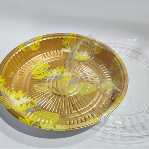 Boîte à sushi empilable certifiée FDA, couvercle rond anti-buée avec motif d'érable d'automne pour les plats à emporter - Product Image 1