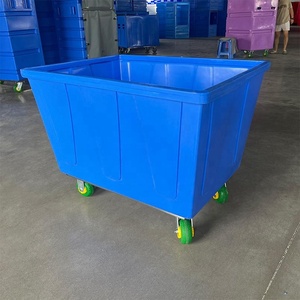 500l प्लास्टिक क्रट ट्रॉली वाणिज्यिक कपड़े और भंडारण के लिए पहियों हैंड कार्ट के साथ - Product Image 6