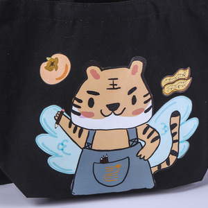 Poetry Source Printed <b>Canvas</b> <b>Tote</b> <b>Bag</b> <b>Black</b> 40x32x8cm Heat Transfer Customizable Promotional Shopping <b>Bag</b> - Product Image 3