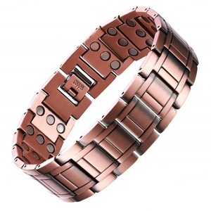 Wholesale Adjustable Vintage Copper Bangle Large Magnet Geometric <b>Healing</b> Therapy Jewelry for Arthritis Pain Anniversaries - Product Image 1