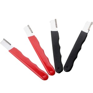 Portable Knife <b>Sharpener</b> Stainless Steel Manual Abrasive Wheel Three Sided For Kitchen Garden <b>Tools</b> Red - Product Image 4