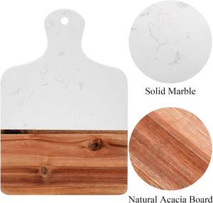 Planche à fromage et charcuterie rectangulaire en bois d'acacia marbré, style populaire, logo personnalisé, vente en gros - Product Image 3