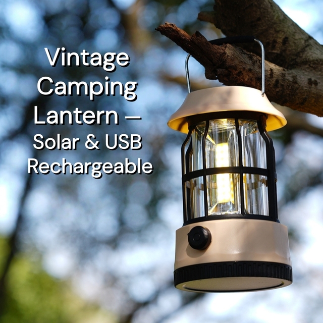 New Arrival Vintage Solar Camping Lantern Portable Outdoor Tent Light Handheld Hurricane Lamp for Camping, Hiking Backyard