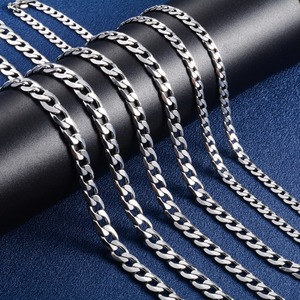Fashion Stainless Steel Geometric Classic Link Cut Cuban Miami <b>Chain</b> Necklace Men Women <b>Silver</b> Color Neck Choker Jewelry - Product Image 4