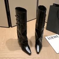 Bottines sexy à bout pointu et talon épais pour femmes