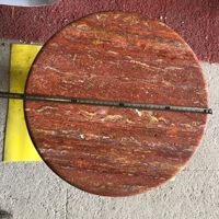 Table basse en marbre naturel, travertin rouge, table d'appoint pour salon, mobilier haut de gamme