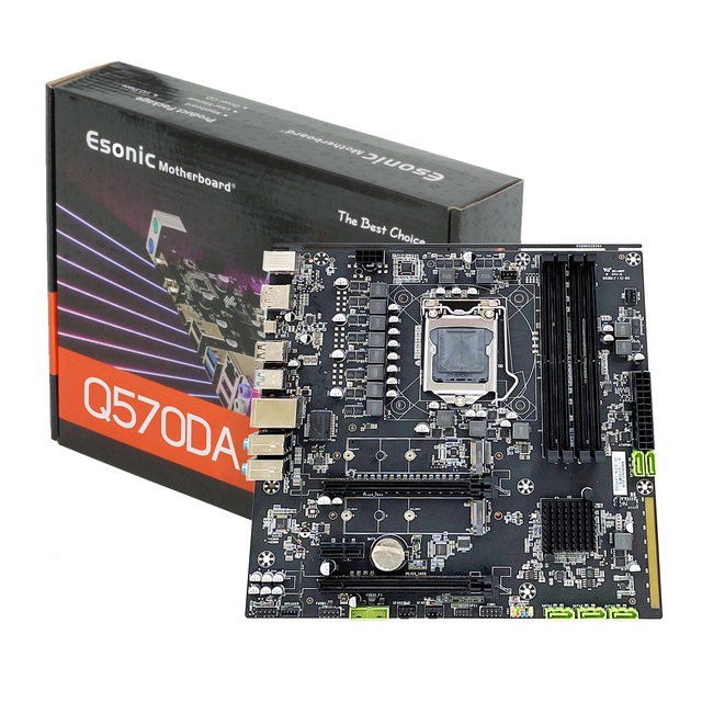Esonic Q570 LGA 1200 Desktop Gaming Motherboard Type C DP DDR4 M.2 MATX Computer Main Board for 10th 11th Gen