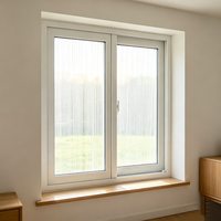 Ventana Corredera de Aleación de Aluminio Blanca Personalizada con Cerradura Interior, Ventana de Vidrio Impermeable para Apartamento, Dormitorio, Baño