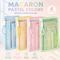 Carpeta de Archivos A4 en Colores Pastel Macaron, de Gran Capacidad, Transparente, con Asa, para Almacenamiento de Papelería, Venta al Por Mayor de Fábrica