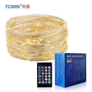 Tcwin <span class=keywords><strong>DIY</strong></span> Curtain ánh sáng IP44 đánh giá thay đổi độ sáng 3500k Trắng ấm LED Strip ánh sáng điều khiển cho giáng sinh trang trí - Product Image 6