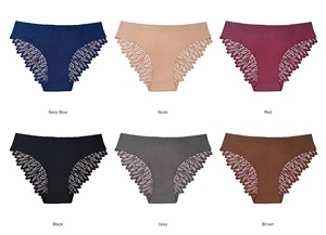<span class=keywords><strong>Slip</strong></span> in <span class=keywords><strong>Pizzo</strong></span> Senza Cuciture a Vita Media con Inserti in Rete per Donna, Intimo alla Moda per Uso Quotidiano, Prezzo di Fabbrica all'Ingrosso - Product Image 2