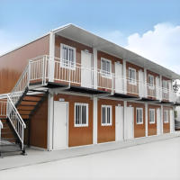 Casa prefabricada moderna de lujo de 2 pisos con contenedor de acero, casa prefabricada para oficina, cafetería, restaurante o tienda