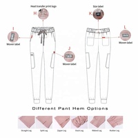 Uniforme d'infirmière facile à entretenir pour femmes Jogger Suit Stretch Top & Pants avec multi-poches Infirmière Salon Esthéticienne Workwear Scrubs Set