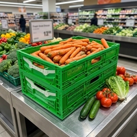 Caisse à légumes pliable et empilable HAOSEN, durable, écologique, en plastique, fonction de stockage pour la transformation alimentaire et l'emballage des légumes
