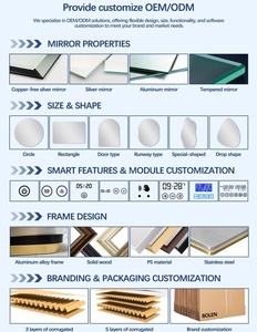 Antique-Mộc mạc Led Gương phòng tắm với khung gỗ và kính tối giản Wall Mount trang trí nhà nghệ thuật cho khách sạn - Product Image 6