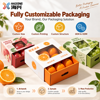 Boîte cadeau en carton ondulé imprimé sur mesure, boîte d'expédition de fruits en carton ventilée et portable pour les oranges