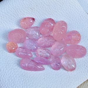 Cabochon en morganite rose naturelle sculptée de forme ovale Article unique en pierre précieuse Lot de 250 cts pour bijoux certifiés IGI - Product Image 2