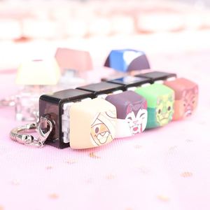 Custom Square Shape Creative Sound LED <b>Keychain</b> Cute Cartoon Acrylic <b>Fidget</b> Keycap Clicker Decompression Waterproof Plastic Gift - Product Image 5