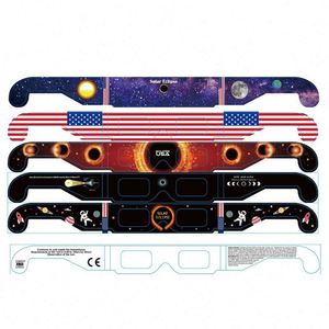 Lunettes d'observation d'éclipse solaire portables personnalisées avec logo, imprimées en sérigraphie (en papier) pour éclipse totale annulaire – Cadeau promotionnel - Product Image 1