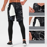 Shorts de compression pour hommes Yutuo OEM personnalisés avec logo, pour la course à pied, l'entraînement, la gym, le sport, séchage rapide, imperméables, 2 en 1