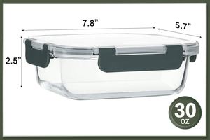 2025 New Product Design Back to School Kitchen Microwavable Pressed Glass Food Container with <b>Lock</b> Lid High Quality - Product Image 2