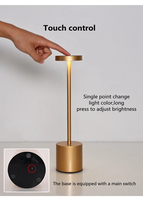 Lampe de table tactile de restaurant sans fil nordique à intensité variable lampes de table de bureau LED rechargeables sans fil USB de luxe modernes