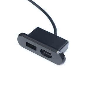 Chargeur USB de bureau haut de gamme, mini chargeur USB-C rectangulaire intégré à une table d'appoint - Product Image 1