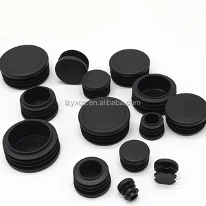 Round Tubing End Cap Plug Plastic Insert Plugs For Fence Post Pipe Cover Tube Chair Black