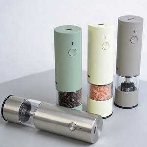Refillable Salt and <b>Pepper</b> Shaker Adjustable Stainless Steel <b>Pepper</b> Mill Rechargeable Mini Black Spice Mill with Base - Product Image 5