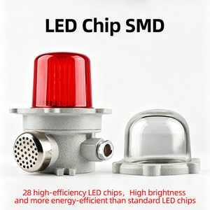 Balise d'alerte sonore et lumineuse ignifuge multi-tension 12V 24V 220V, lampe de signalisation industrielle pour sites miniers - Product Image 1