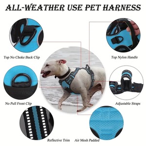 Arnés de lujo para perros grandes de venta directa, conjunto de arnés y correa de cuero para perros sin tirones - Product Image 2